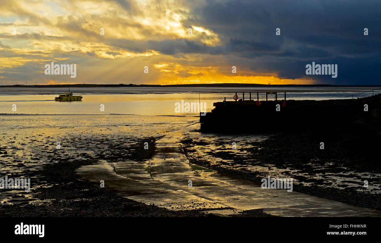 Slipanlage auf Roa Island und Walney Kanal, Cumbria, England UK Stockfoto