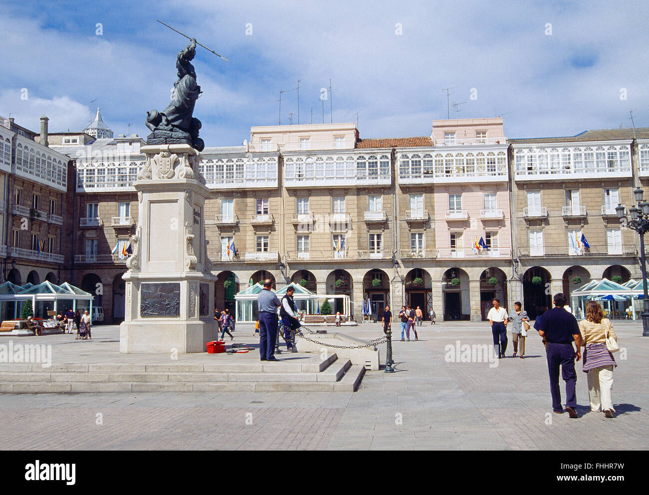 Maria-Pita-Platz. La Coruña, Galicien, Spanien. Stockfoto