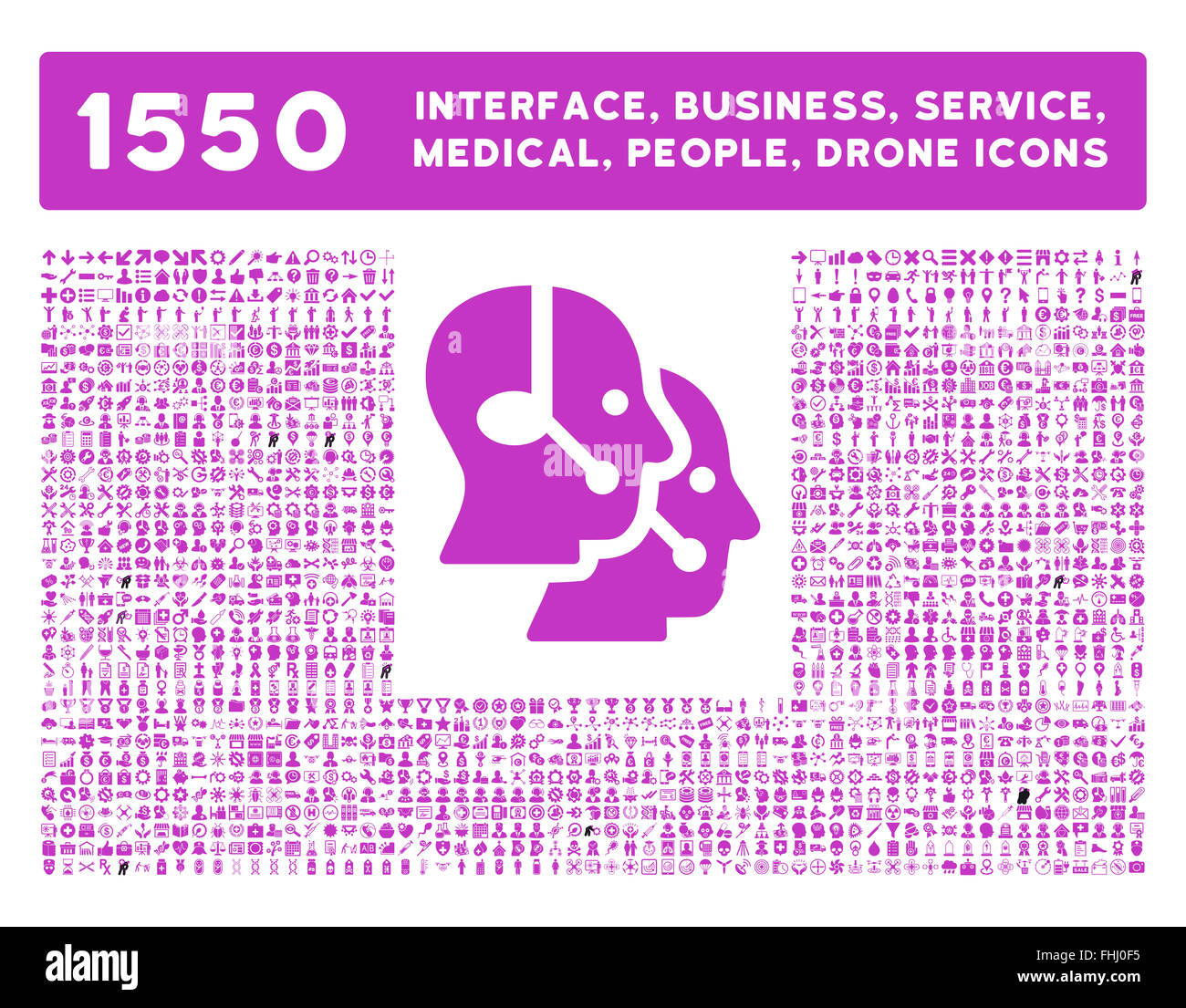 Schnittstelle, Geschäft, Werkzeuge, Menschen, Medizin, vergibt Vektor-Icons Stockfoto