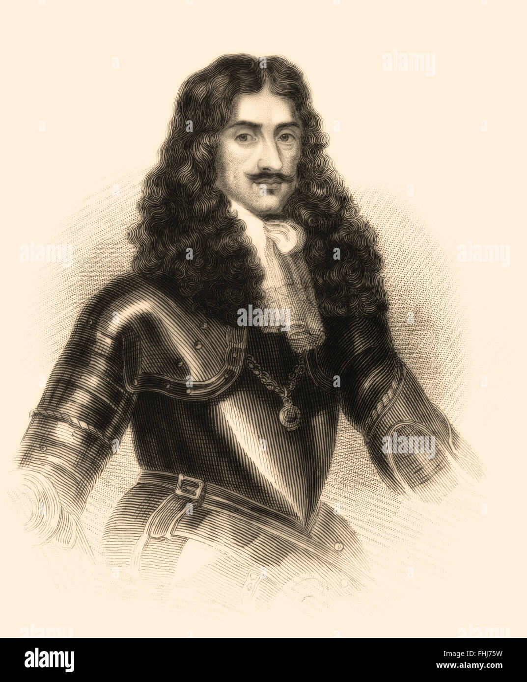 Karl II., 1630-1685, Monarch der drei Königreiche von England, Schottland und Irland Stockfoto