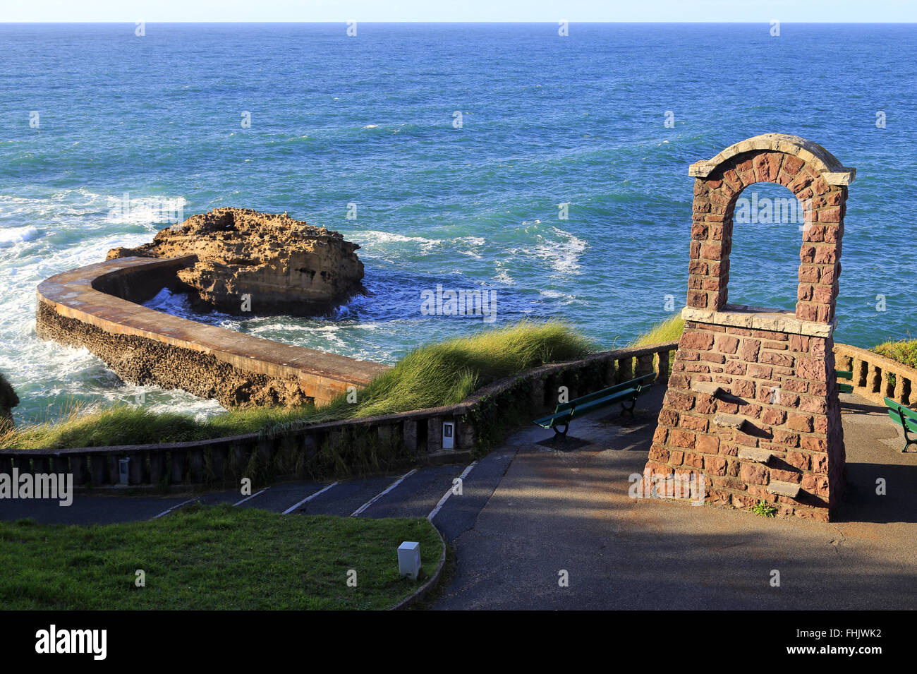 L'Atalaye, ehemalige Überwachung Belvedere. Park von der Atalaye. Quartal die Hafen-Vieux in Biarritz, Aquitaine, Frankreich Stockfoto