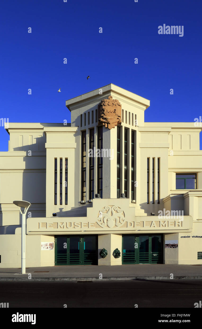 Das Meeresmuseum in Bezirk von Hafen-Vieux, Biarritz, Pyrenäen Atlantiques, Aquitaine, Frankreich Stockfoto