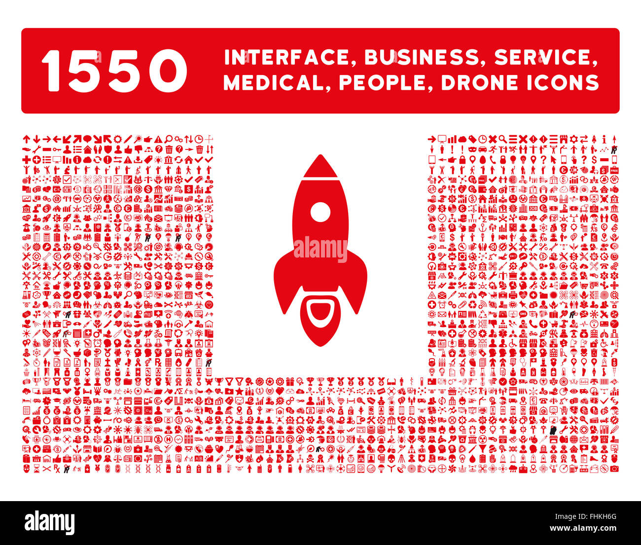 Schnittstelle, Geschäft, Werkzeuge, Menschen, Medizin, vergibt Vektor-Icons Stockfoto