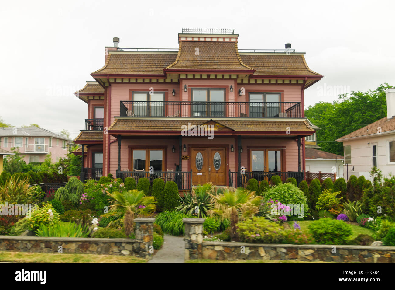 Haus am Dallas Road, Victoria, Britisch-Kolumbien, Kanada. Stockfoto