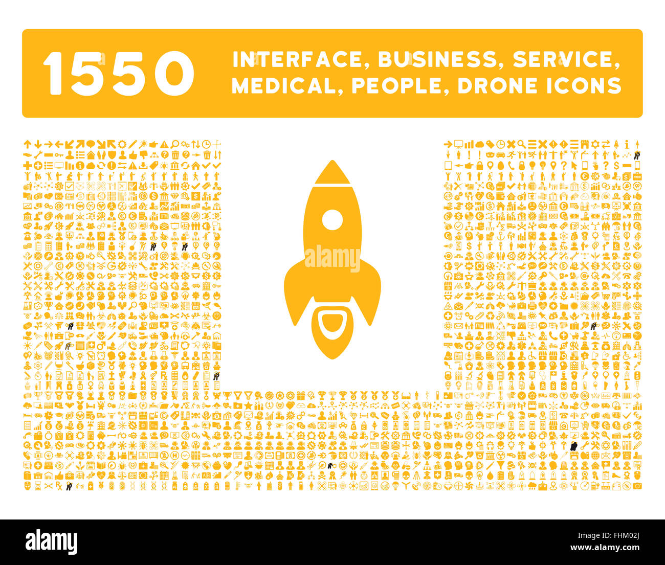 Schnittstelle, Geschäft, Werkzeuge, Menschen, Medizin, vergibt Vektor-Icons Stockfoto