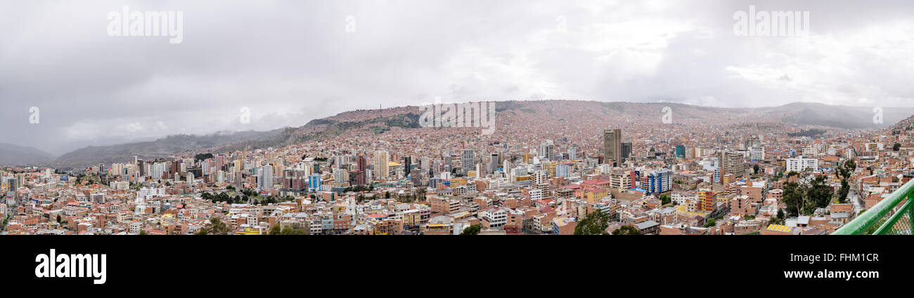 Ein Panoramablick über La Paz, Bolivien Stockfoto