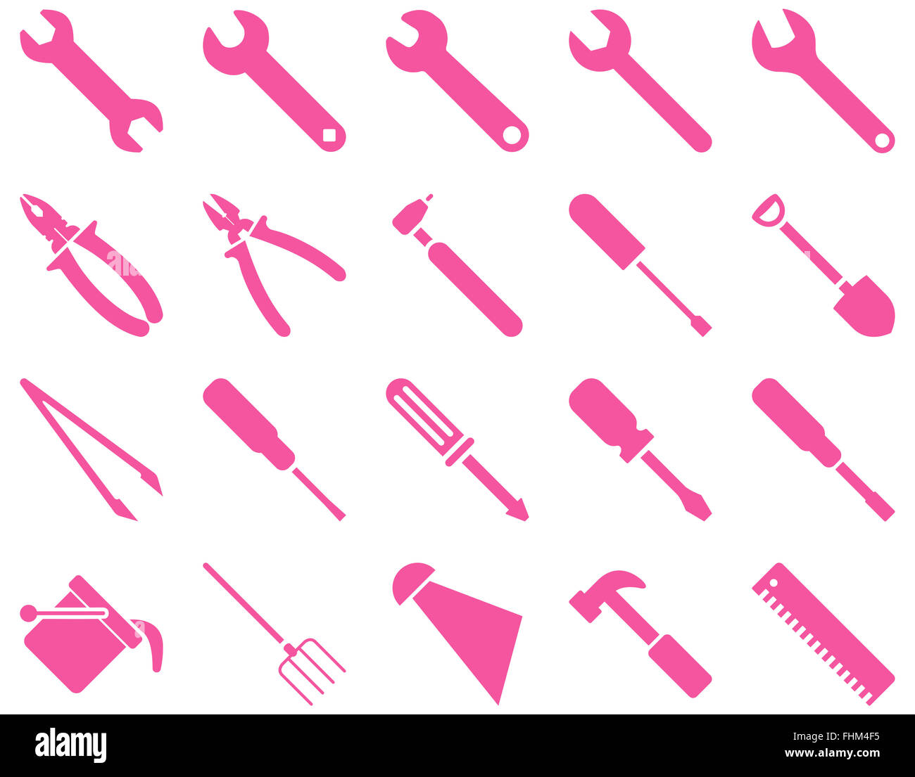 Geräte und Werkzeuge Symbole Stockfoto