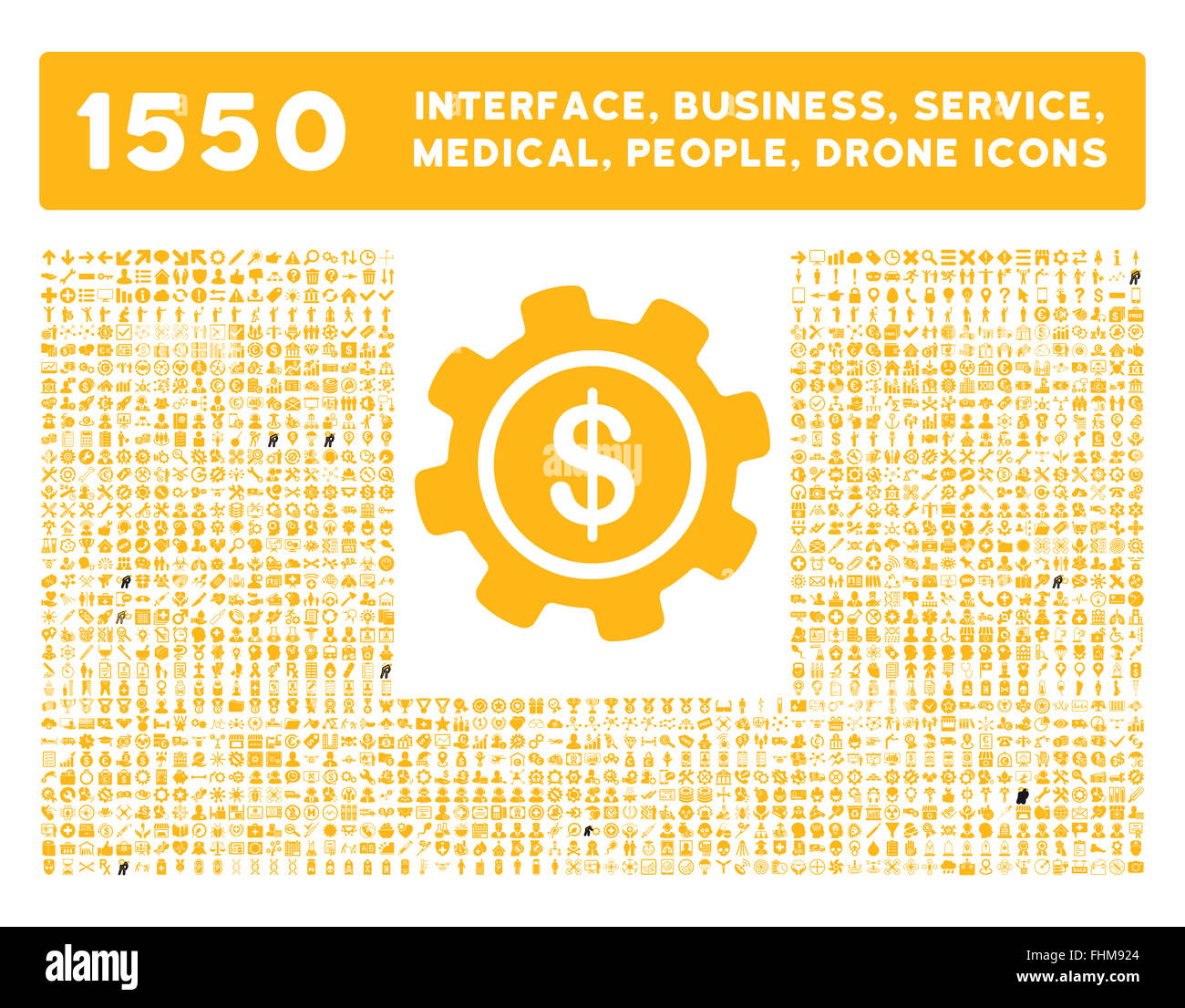 Schnittstelle, Geschäft, Werkzeuge, Menschen, Medizin, vergibt Vektor-Icons Stockfoto