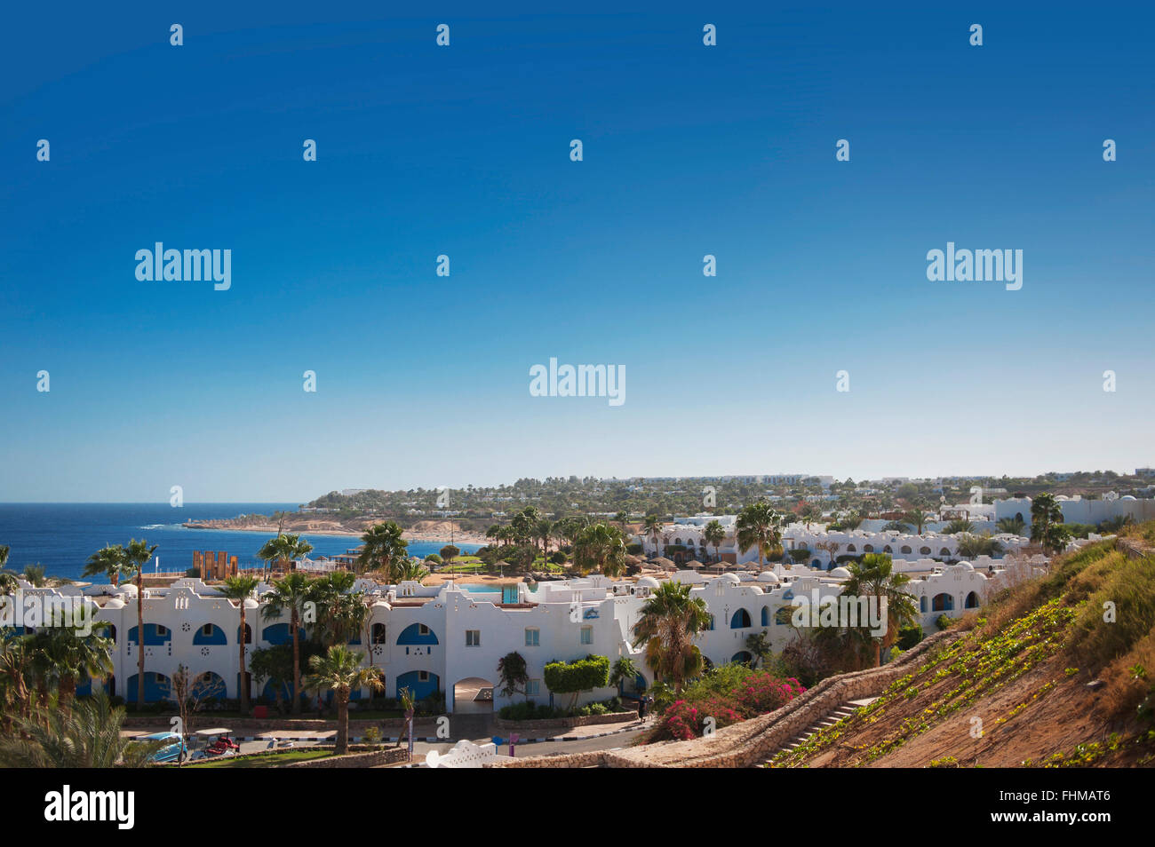 Schöne Aussicht auf das Meer vom ägyptischen hotel Stockfoto