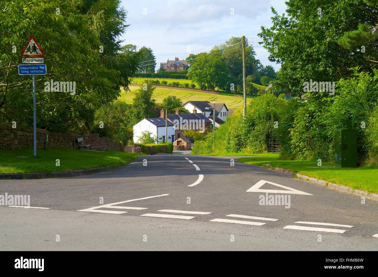 Cumbria. Ländlichen Straßenkreuzung. Stockfoto