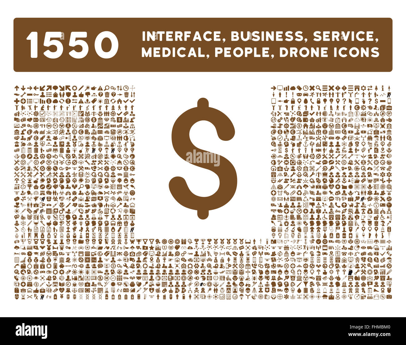 Schnittstelle, Geschäft, Werkzeuge, Menschen, Medizin, vergibt Vektor-Icons Stockfoto