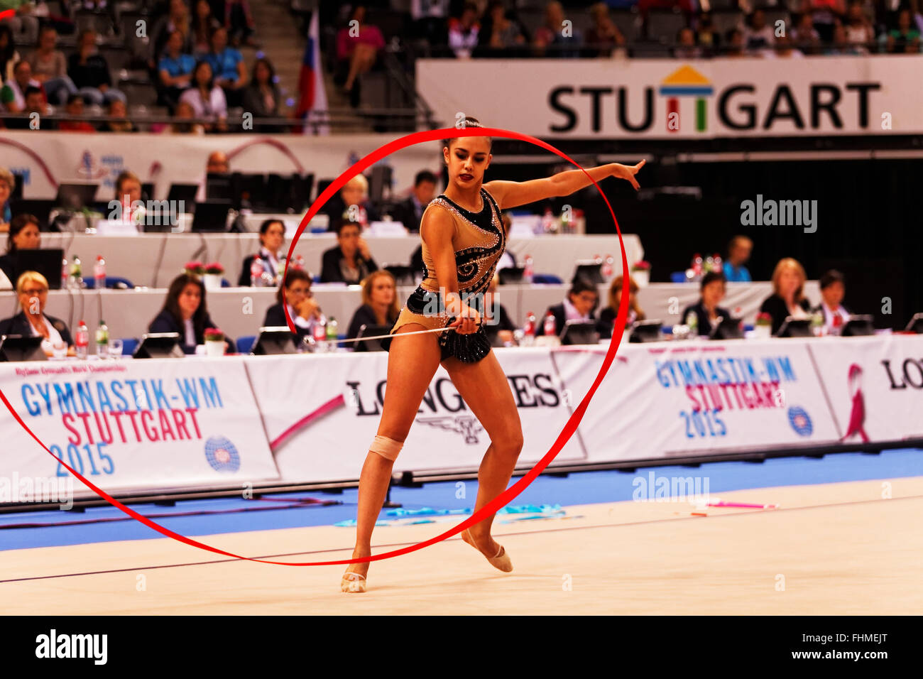 Margarita Mamun (RUS), 34. rhythmische Gymnastik-WM 2015 in Stuttgart, Deutschland Stockfoto