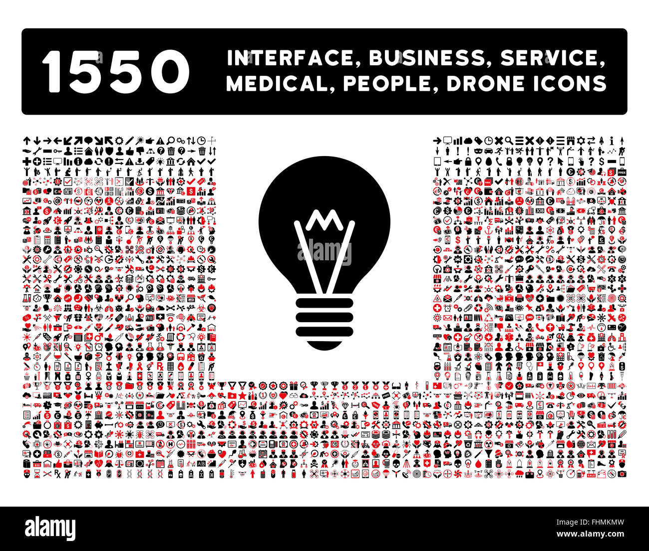 Schnittstelle, Geschäft, Werkzeuge, Menschen, Medizin, vergibt Vektor-Icons Stockfoto