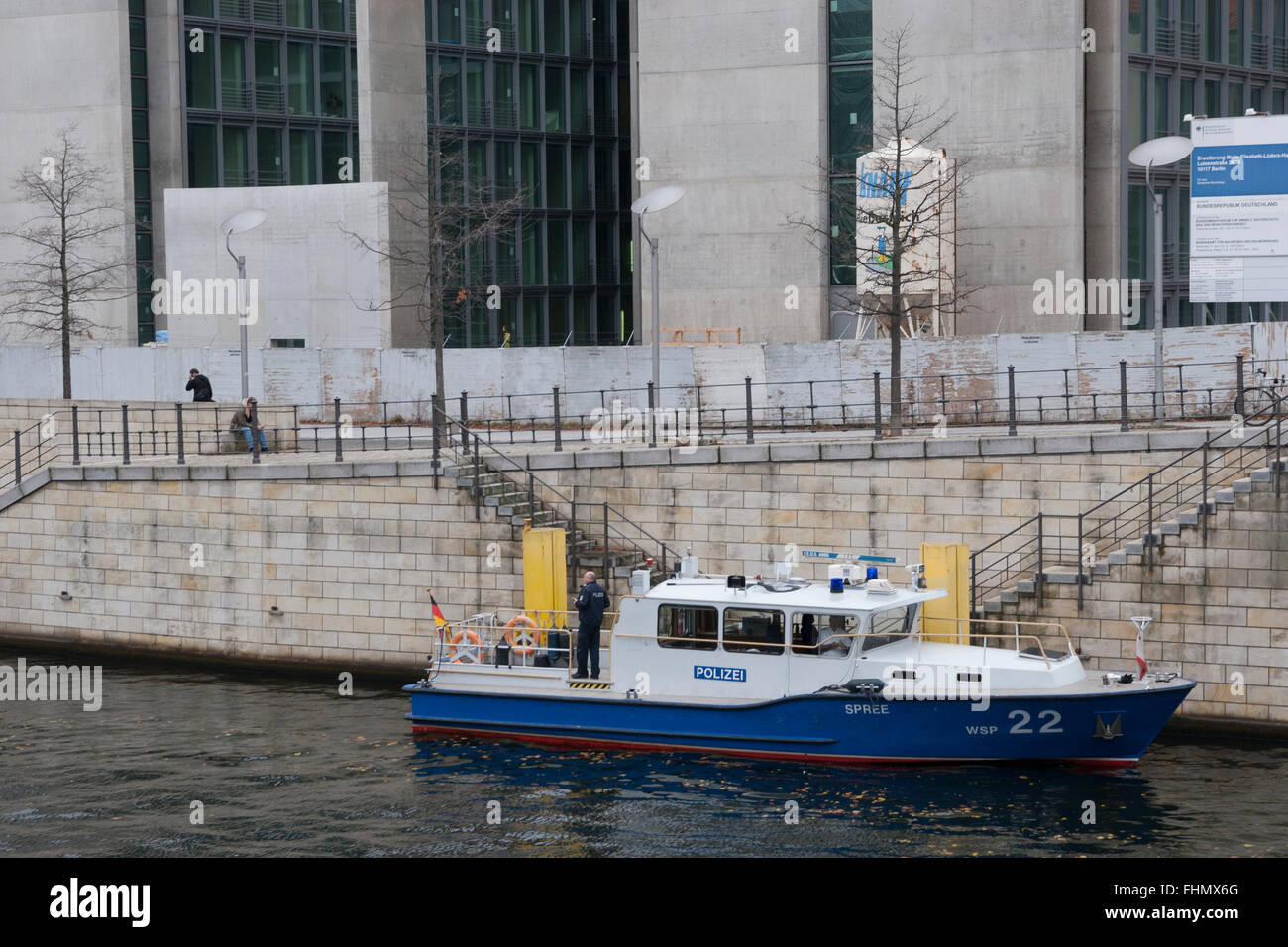 Polizeiboot Berlin Deutschland Stockfoto