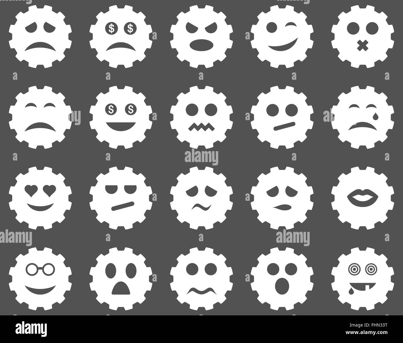 Getriebe-Emotion-icons Stockfoto