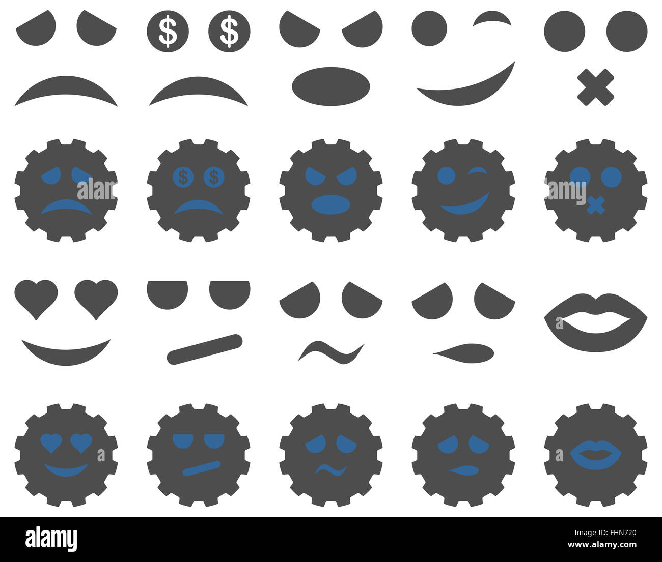 Werkzeug, Ausrüstung, Lächeln, Emotion icons Stockfoto