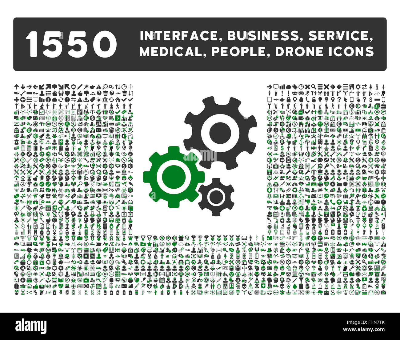 Schnittstelle, Geschäft, Werkzeuge, Menschen, Medizin, vergibt Vektor-Icons Stockfoto