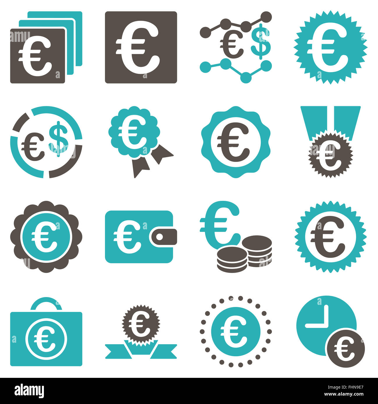 Euro Banking-Geschäft und Service-tools-Symbole Stockfoto