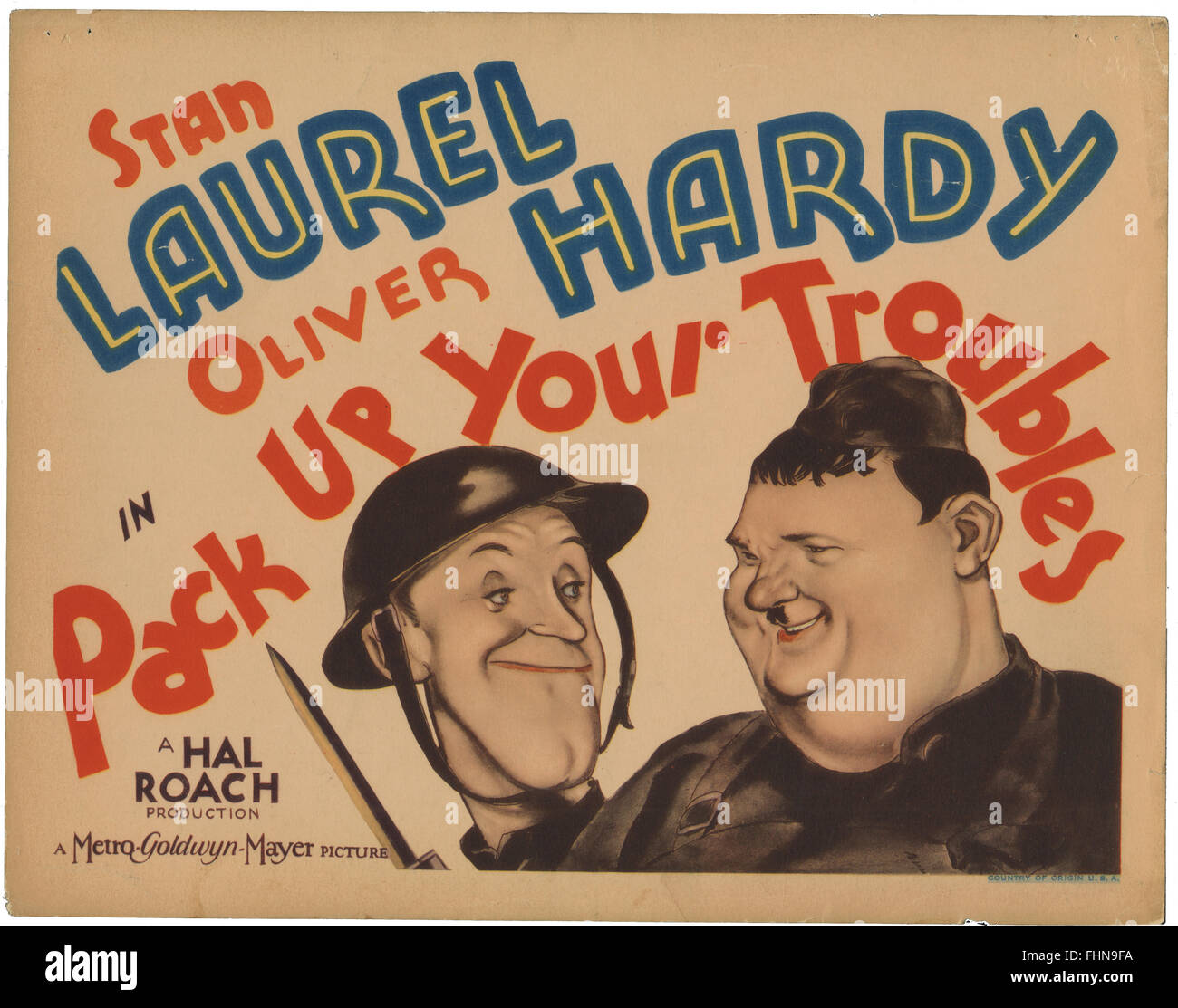 "Packen Sie Ihre Mühen, MGM, 1932, Stan Laurel, Oliver Hardy, Hal Roach Stockfoto