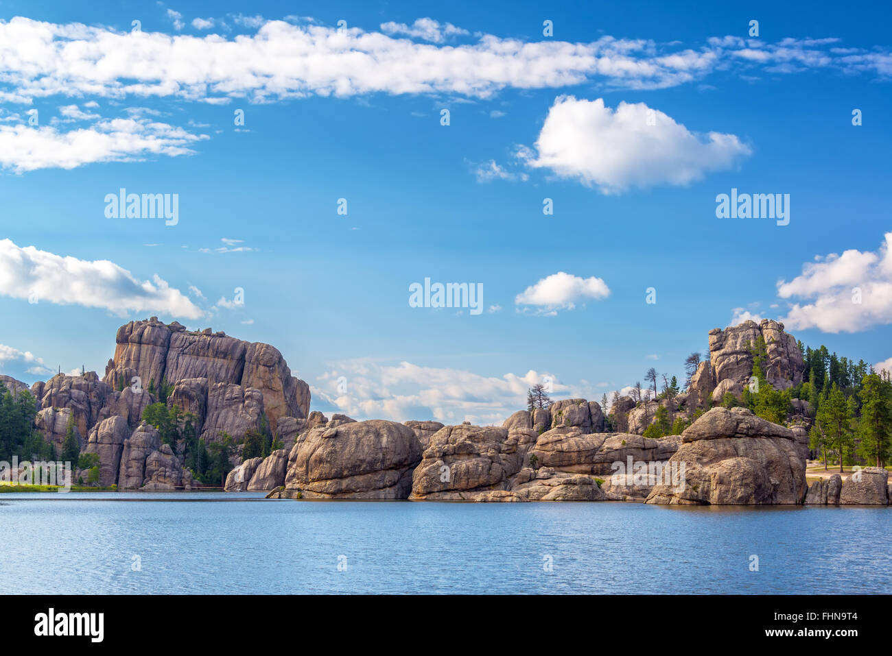 Wunderschöne Felsformationen in Sylvan Lake im Custer State Park Stockfoto