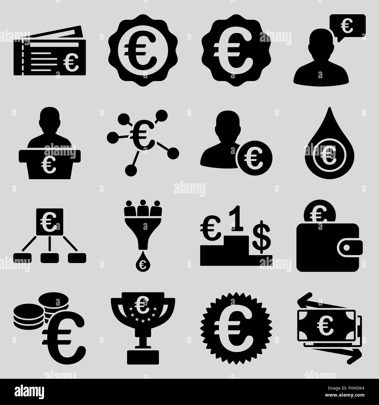 Euro Banking-Geschäft und Service-tools-Symbole Stockfoto