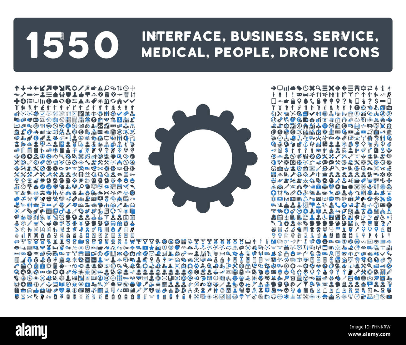 Schnittstelle, Geschäft, Werkzeuge, Menschen, Medizin, vergibt Vektor-Icons Stockfoto