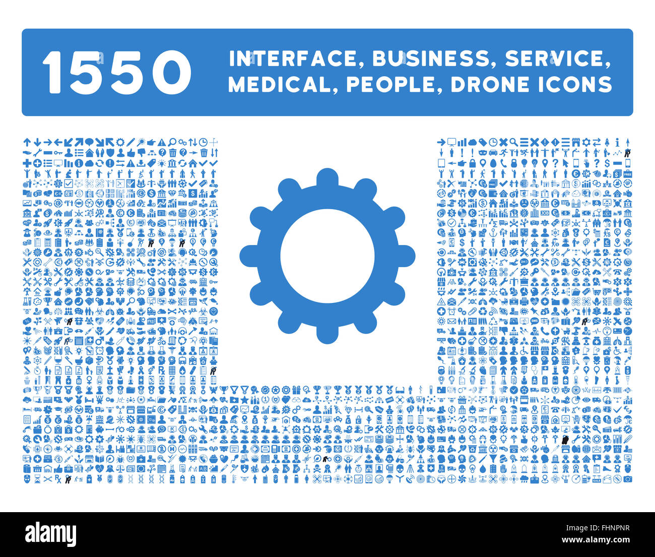 Schnittstelle, Geschäft, Werkzeuge, Menschen, Medizin, vergibt Vektor-Icons Stockfoto