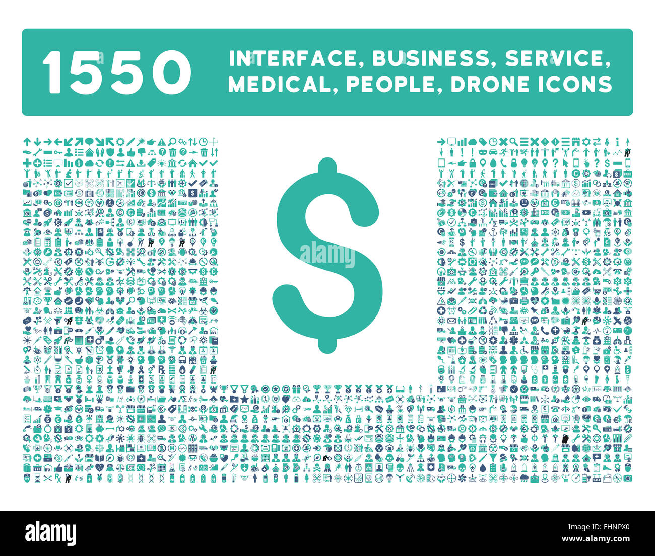 Schnittstelle, Geschäft, Werkzeuge, Menschen, Medizin, vergibt Vektor-Icons Stockfoto