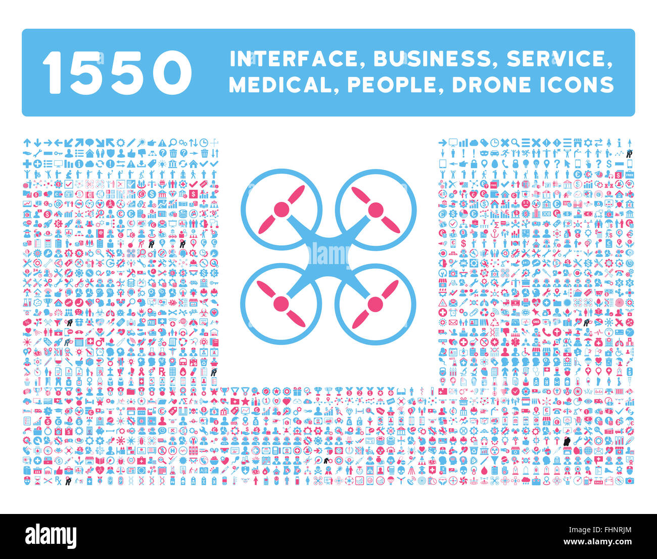 Schnittstelle, Geschäft, Werkzeuge, Menschen, Medizin, vergibt Vektor-Icons Stockfoto