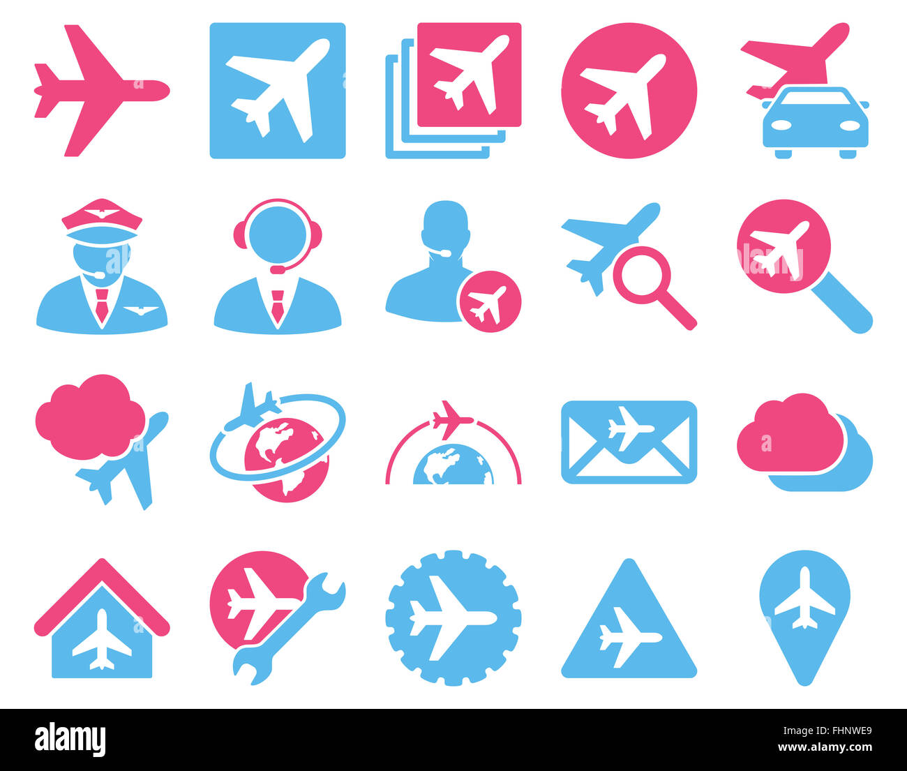 Luftfahrt-Icon-Set Stockfoto