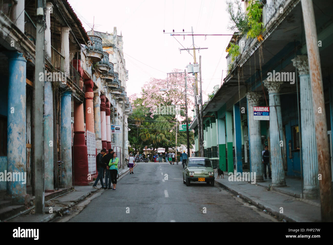 Eine typische Straße in Pinar Del Rio, Kuba Stockfoto