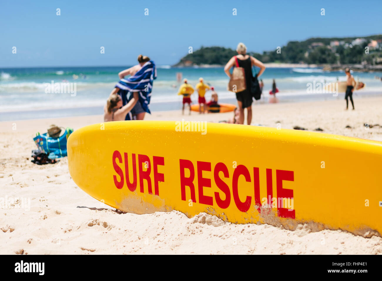 Surf Rescue am Manly Beach, Sydney, Australien Stockfoto