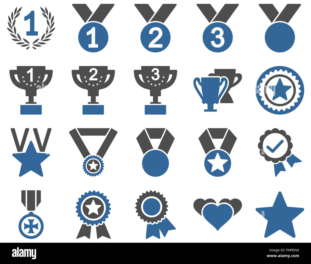 Wettbewerb-Amp; Erfolg Bicolor Icons Stockfoto