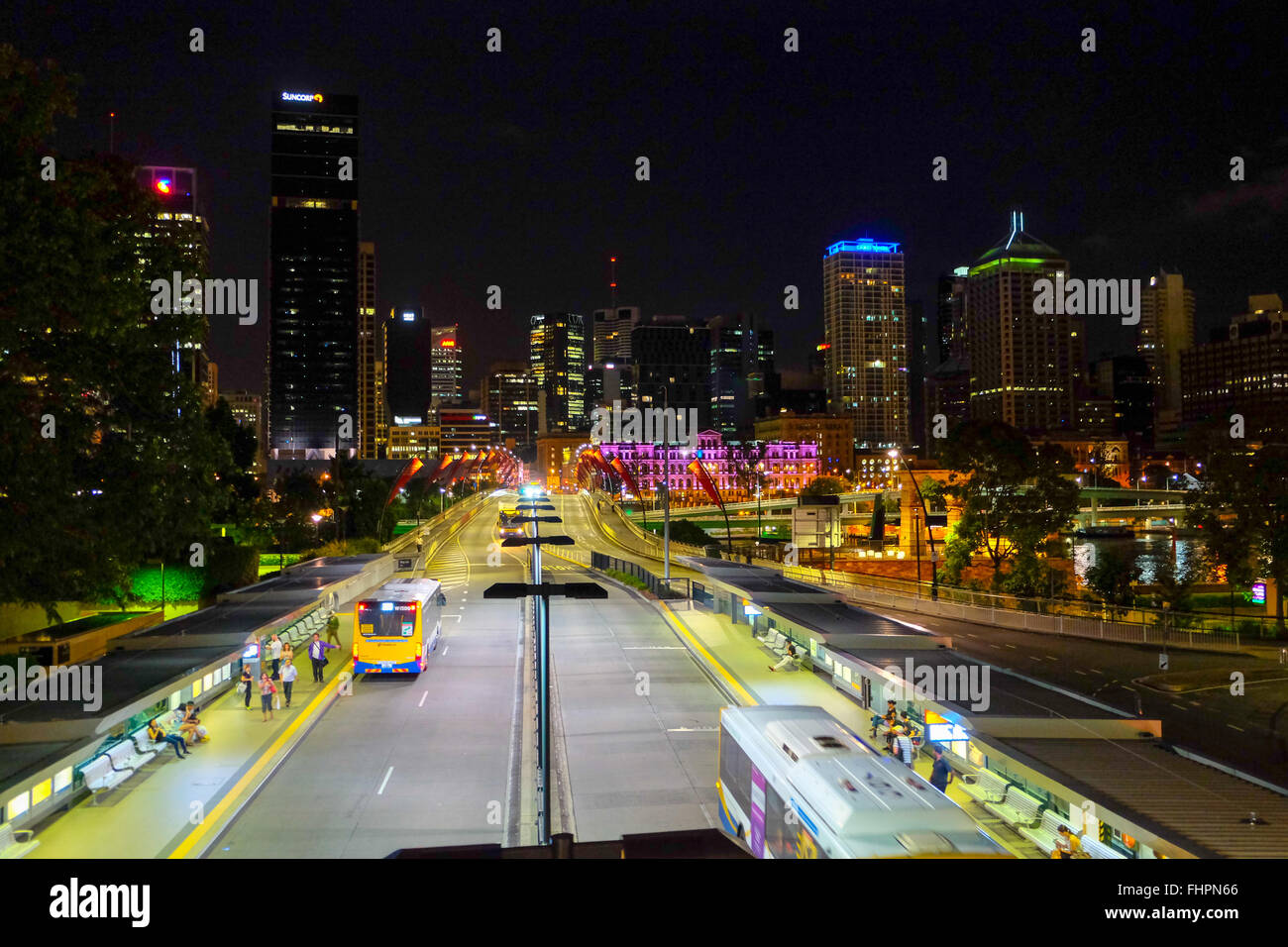 Brisbane-Kultur-Zentrum-Busbahnhof Stockfoto