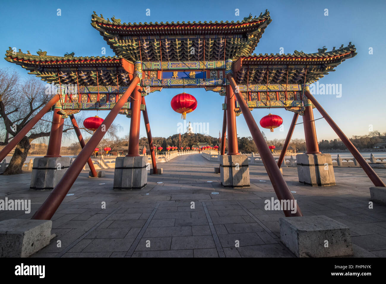 Beihai Park von Peking in Chinese New Year Stockfoto