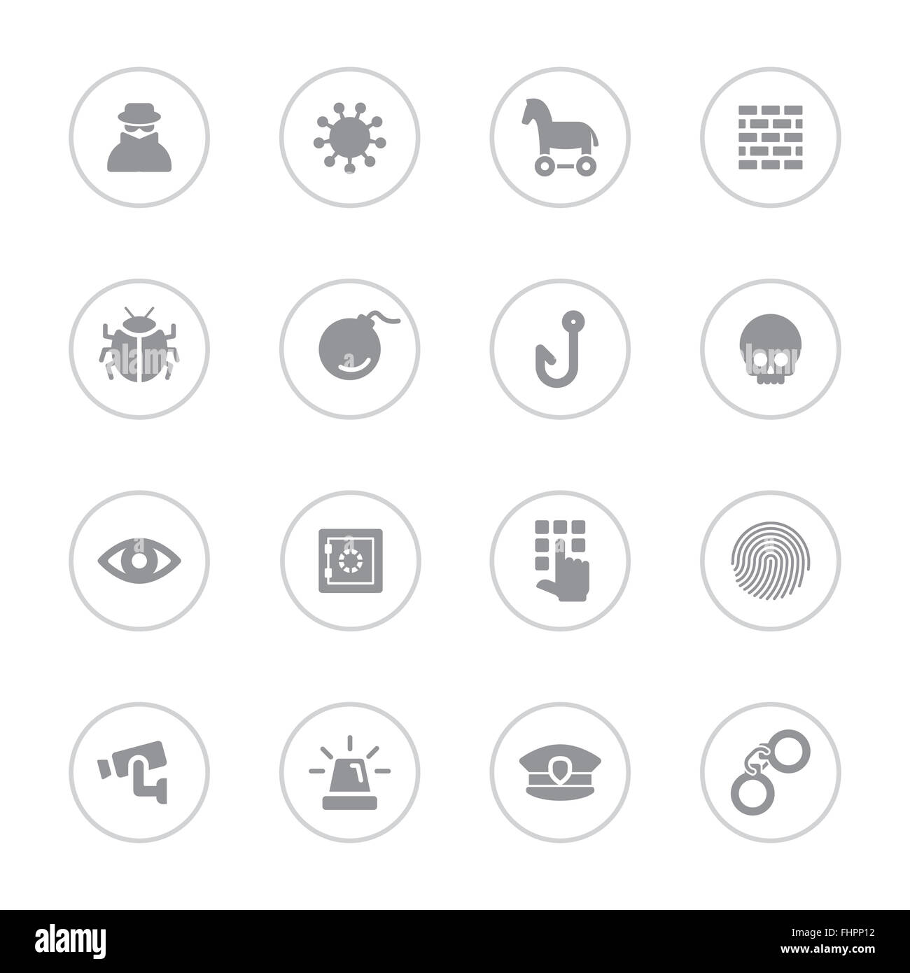 [JPEG] graue flache Icon-Set 7 mit Kreis Rahmen für Webdesign, Benutzeroberfläche UI, Infografik und mobile Applikation apps Stockfoto