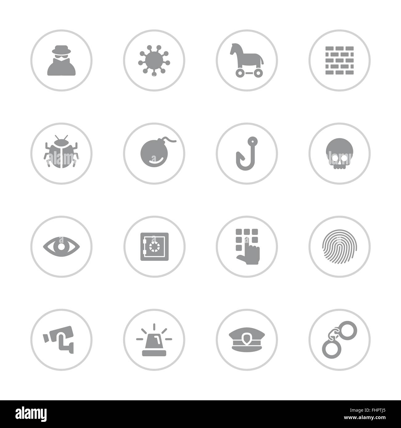 [EPS10] graue flache Icon-Set 7 mit Kreis Rahmen für Webdesign, Benutzeroberfläche UI, Infografik und mobile Applikation apps Stock Vektor