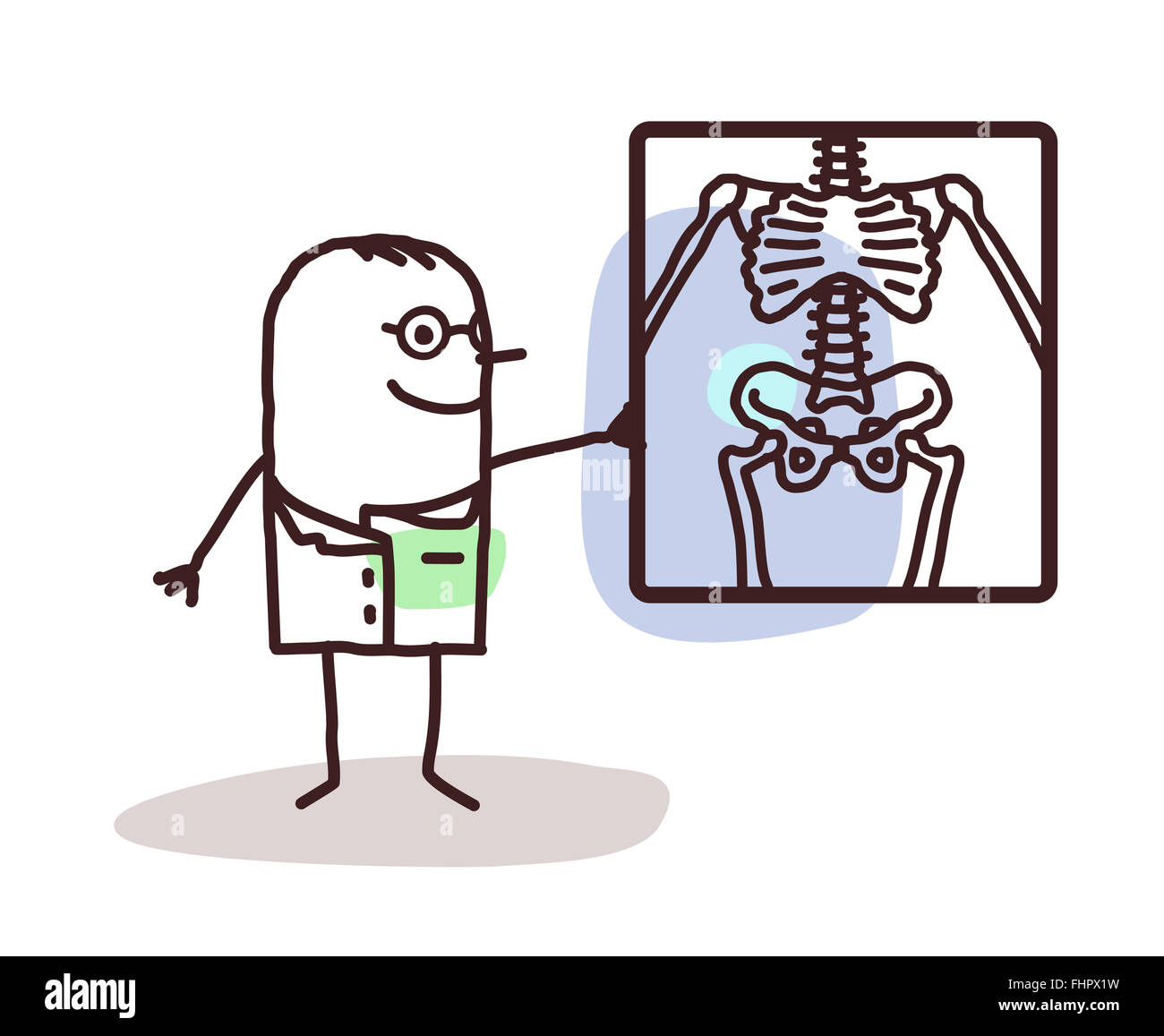 Vektor-Cartoon-Radiologe Stockfoto