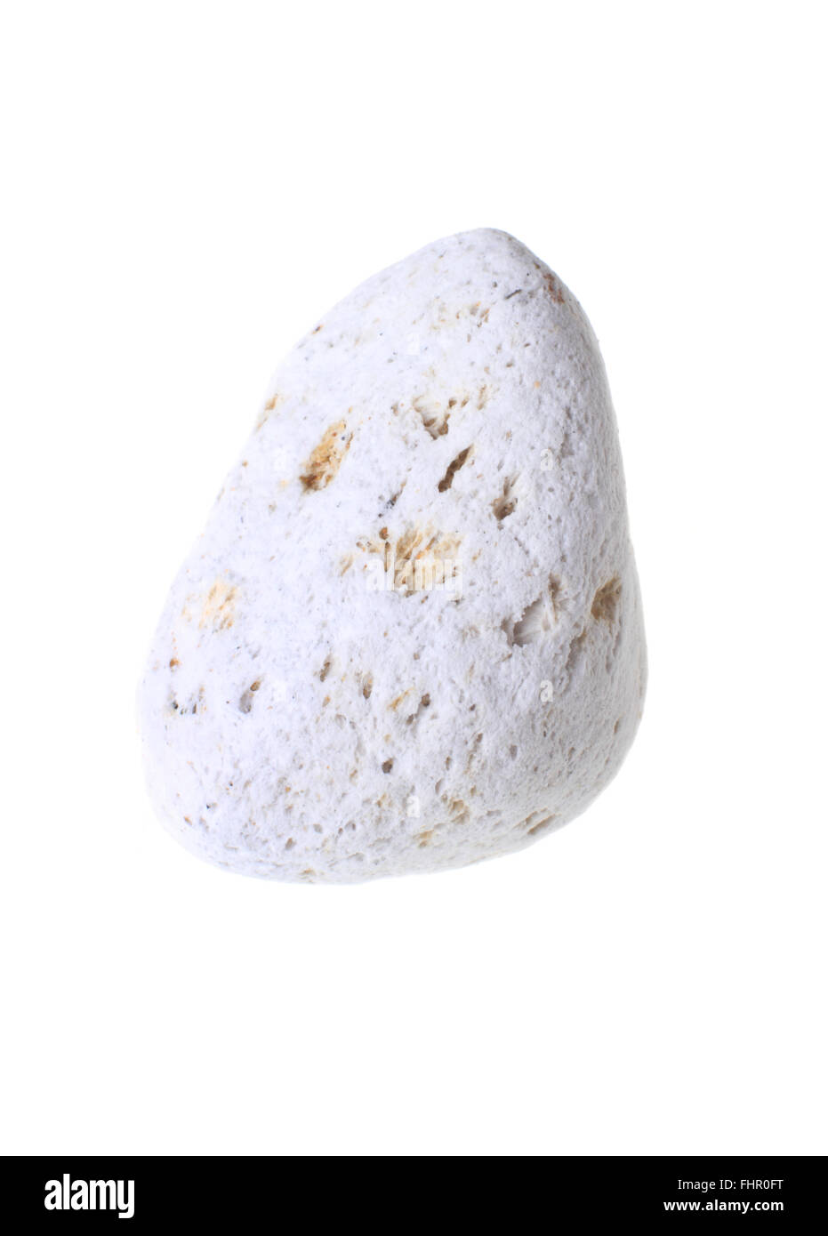 Ein natürliches Stück Bims Stein isoliert auf weißem Hintergrund. Stockfoto