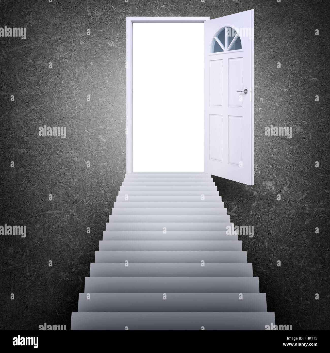 Treppe zur Tür Stockfoto