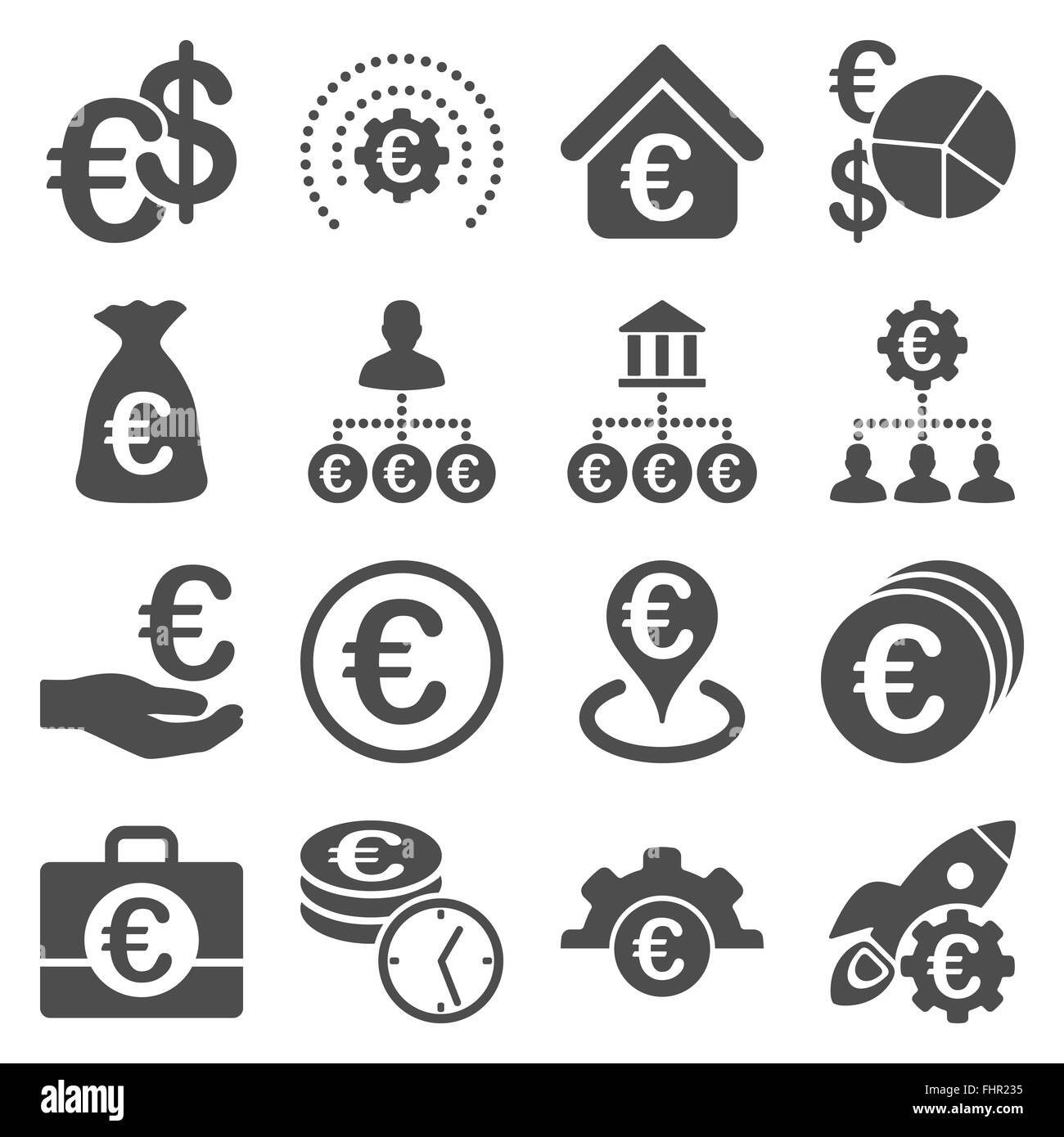 Euro Banking-Geschäft und Service-tools-Symbole Stockfoto