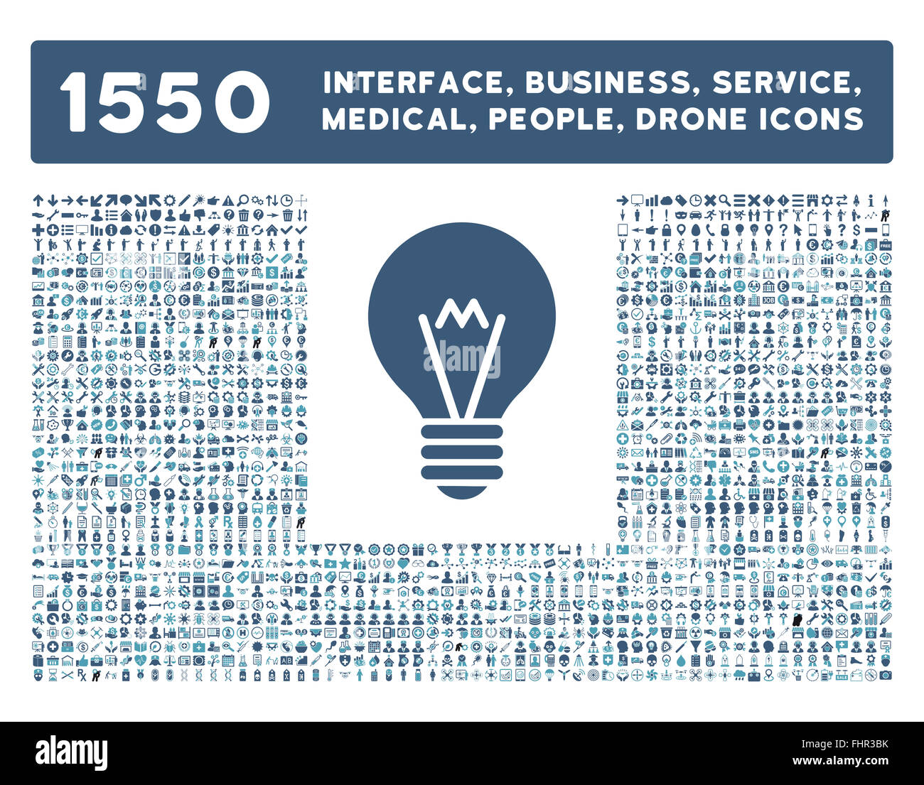 Schnittstelle, Geschäft, Werkzeuge, Menschen, Medizin, vergibt Vektor-Icons Stockfoto