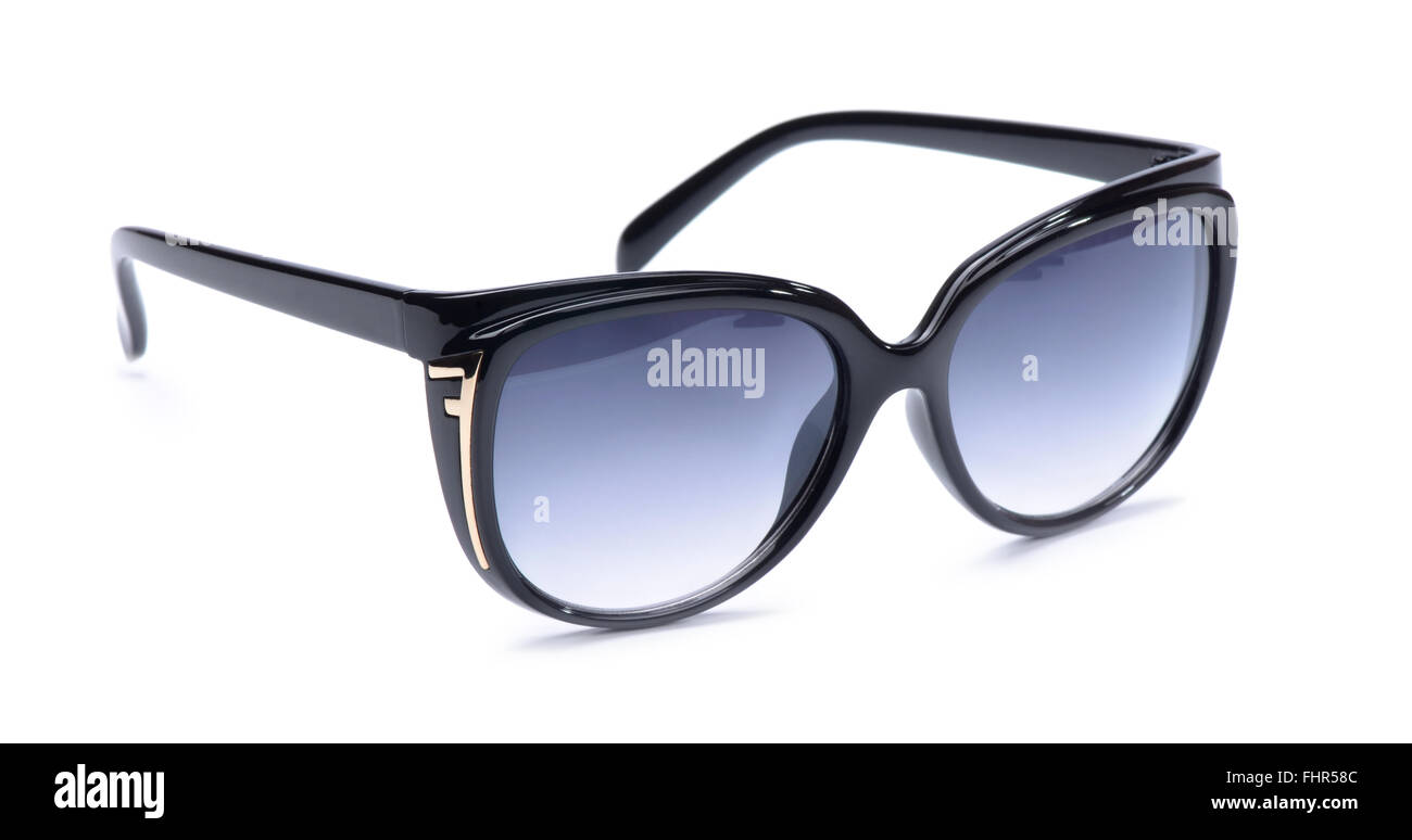 Schwarze Sonnenbrille isoliert auf weißem Hintergrund Stockfoto