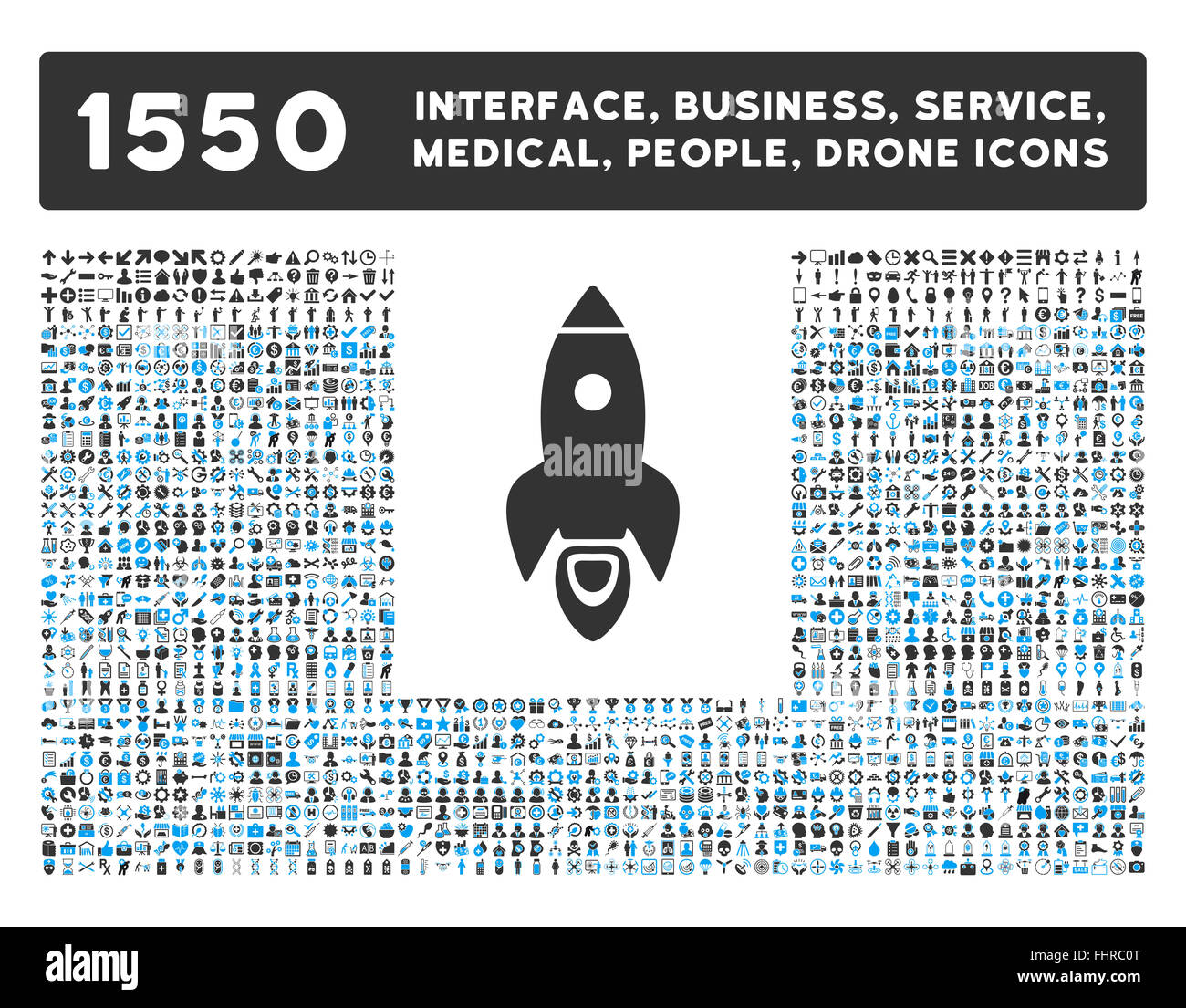 Schnittstelle, Geschäft, Werkzeuge, Menschen, Medizin, vergibt Vektor-Icons Stockfoto