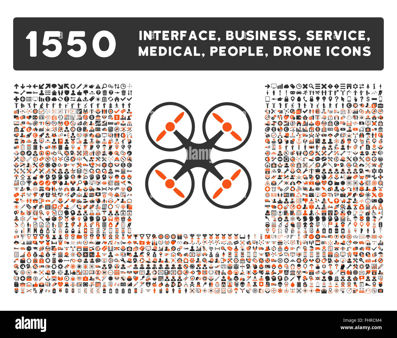 Schnittstelle, Geschäft, Werkzeuge, Menschen, Medizin, vergibt Vektor-Icons Stockfoto