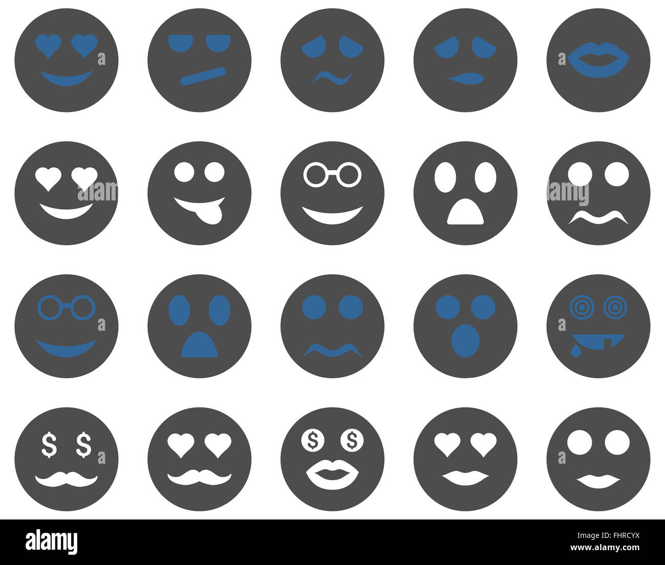 Lächeln und Emotion icons Stockfoto