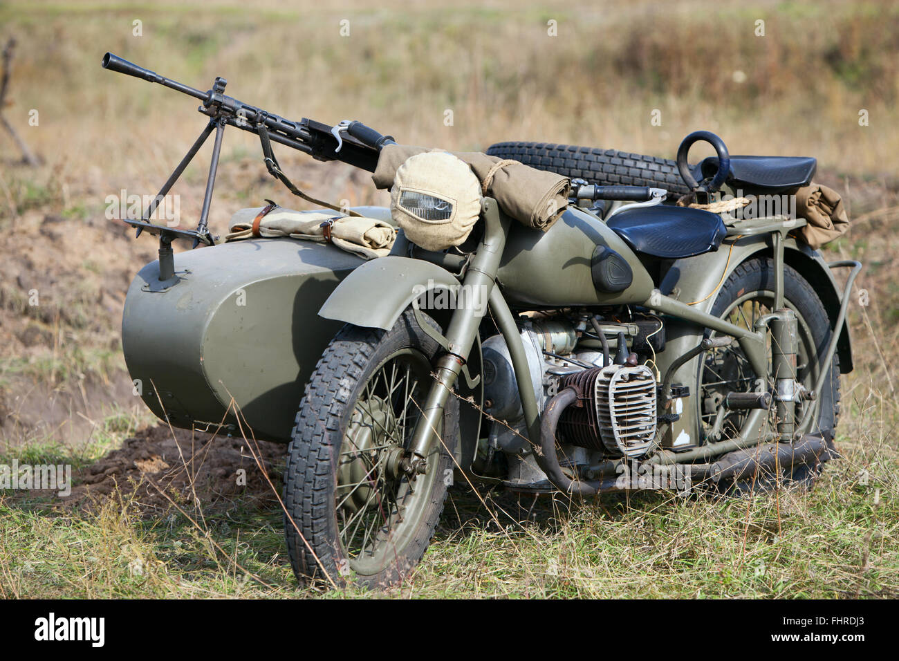 Altes militärisches Motorrad Stockfoto