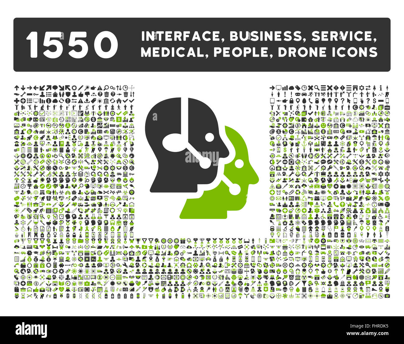 Schnittstelle, Geschäft, Werkzeuge, Menschen, Medizin, vergibt Vektor-Icons Stockfoto