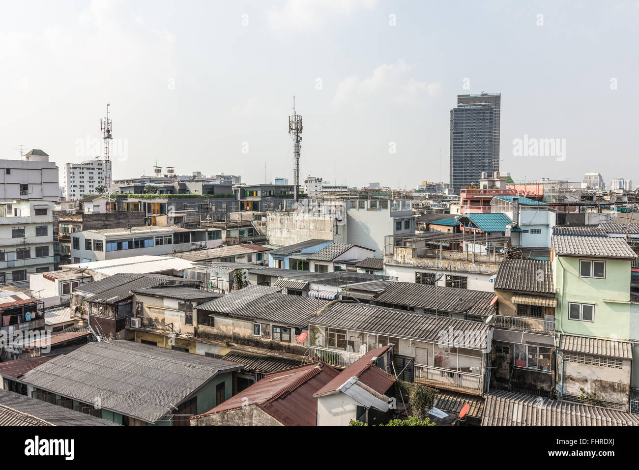 Die schöne Aussicht auf Stadt sind Dichte von Aufenthalts- und Gebäude Stockfoto