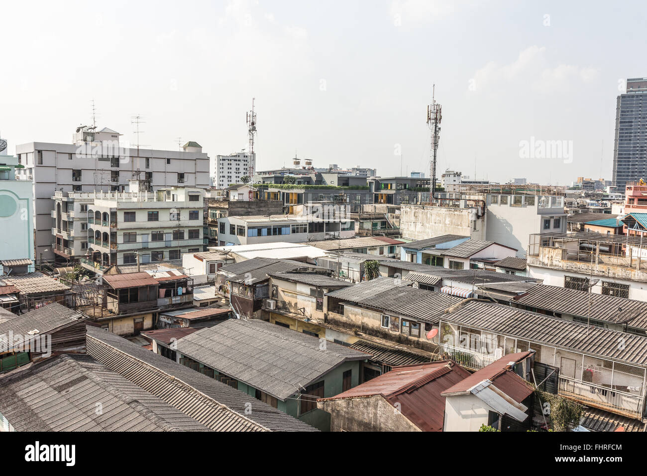 Die schöne Aussicht auf Stadt sind Dichte von Aufenthalts- und Gebäude Stockfoto